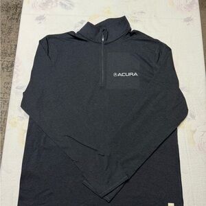 Vuori Black Quarter-Zip Hoodie with Acura Logo